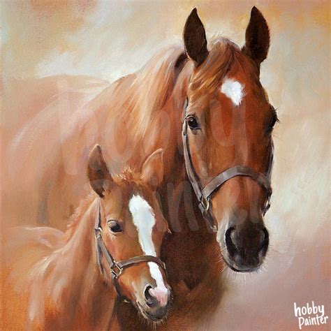 schilderen op nummer paard met veulen hobby painter gratis verzending