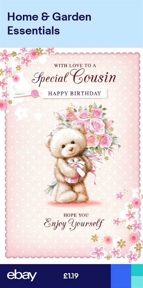 female cousin cute happy birthday card girls   cards  choose