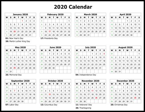 yearly printable calendars