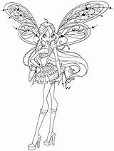 Colorear Believix Winx Colorea Shines Flora sketch template