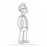 Simpsons Draw Lenny Leonard Moe Step Drawing Szyslak sketch template