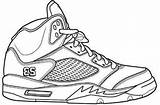 Jordans Colouring Sneakers Shoe sketch template