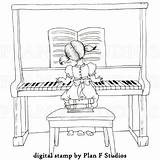 Piano Playing Clipart Girl Outline Clip Ahg Craft Clipground Above Double Click sketch template