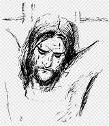 Jesus Drawing Friday Good Face Sketch Pencil Monochrome Pngwing sketch template