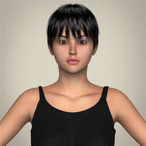 3d realistic pretty teen girl cgtrader