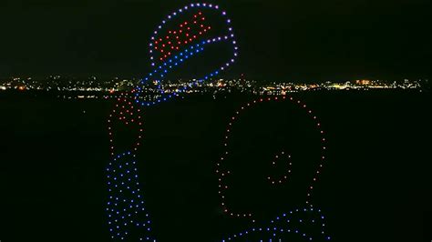 candy crush finagles massive drone display  hudson river