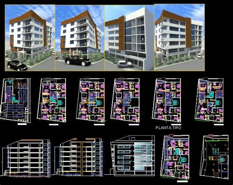 apartment building housing dwg block  autocad designs cad