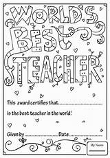 Teacher Coloring Appreciation Pages Printable Diploma Cards Color Ever Printables Week Thank Card Sheets Kids Teachers Worlds Holidays Print Happy sketch template