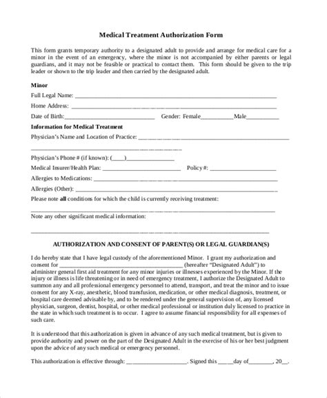 Medical Form Authorization Sample Templates