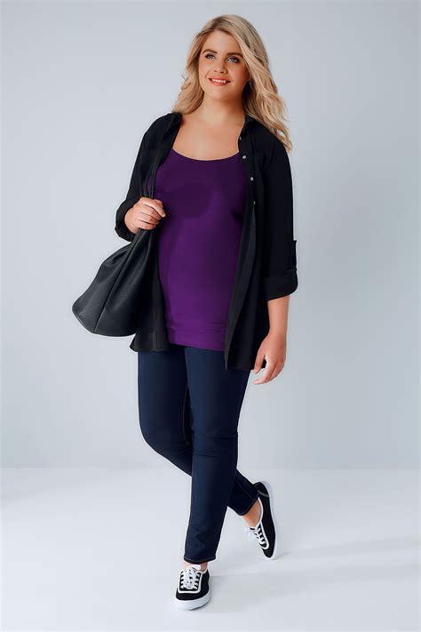 purple cami vest top plus size 16 to 36