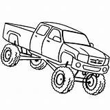 Coloring Truck Pages Wheeler Monster Drawing Kids Trucks Lifted Four Bus School Jam Max Clipart Drawings Color Mud Cars Higher sketch template