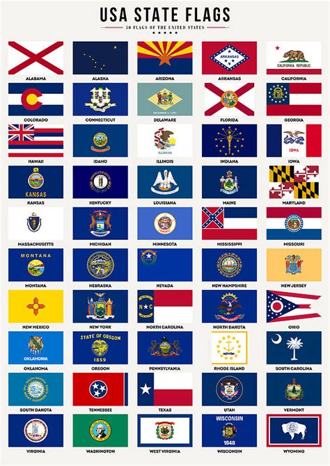 usa state flags digital art  zapista ou fine art america