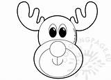 Rudolph Reindeer Nose Coloringpage sketch template
