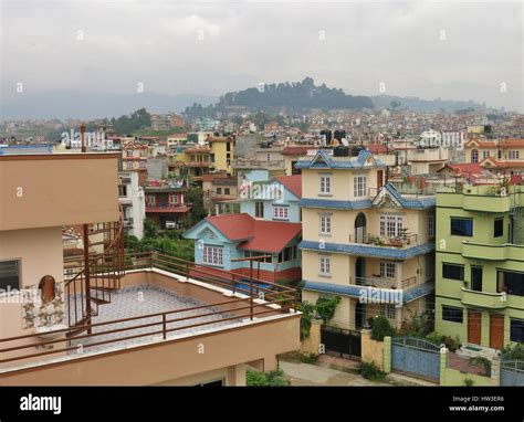 colorful houses  kathmandu nepal stock photo alamy
