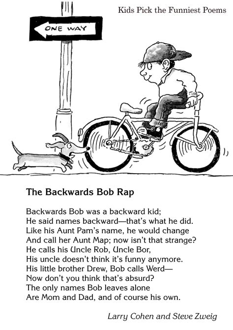 bob rap  larry cohen  steve zweig  kids pick  funniest poems