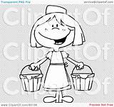 Outlined Maid Milk Illustration Rf Royalty Clipart Toon Hit sketch template