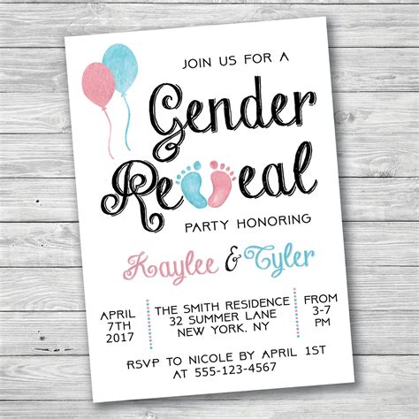 Gender Reveal Party Invitation Printable Invitation Etsy