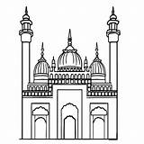 Mosque Colouring Masjid Webstockreview sketch template