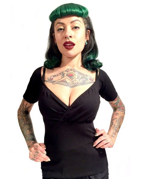 Switchblade Stiletto Black Sophia Goth Rocker Punk Emo Tattoo Top