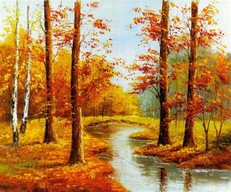 autumn landscape canvas oil paintings  hotel decor china oil