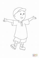 Caillou Coloring Pages Waiting Painted Printable Color Supercoloring Drawing sketch template