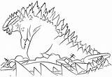 Godzilla 101coloring Coloringhome Paintingvalley Getdrawings sketch template