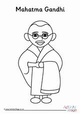 Gandhi Colouring Become Member Log Village Activity Explore sketch template