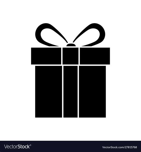 silhouette gift box present isolated icon vector image