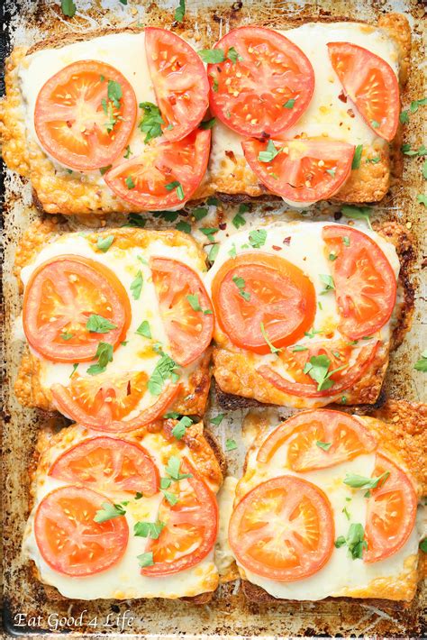 super easy tomato cheese toasts