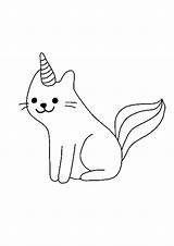 Unicorn Kitty Coloringpagesonly Colouring Print sketch template