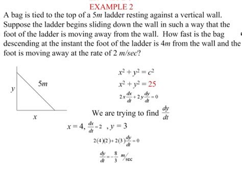related rates ladder related rates calculus model problems showme