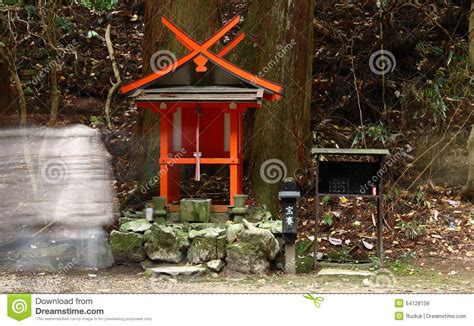 small shinto shrine stock photo image  garden forest