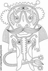 Coloring Surreal Pages Designlooter Creature sketch template