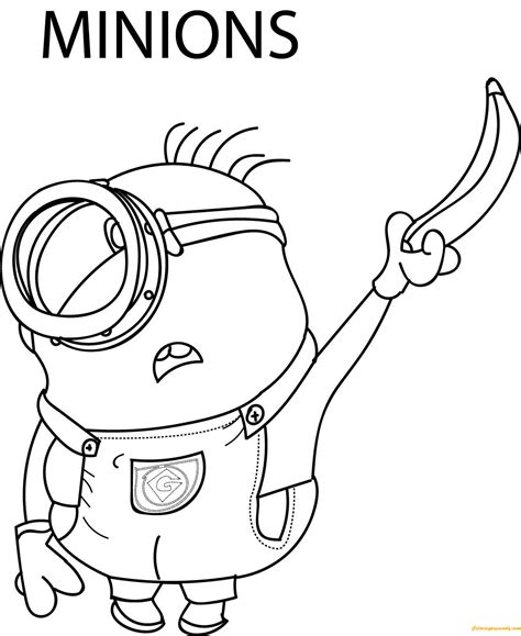 banana minion coloring page  coloring pages