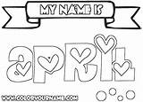 Coloring Name Pages Print Own Names Create April Custom Getdrawings Colouring Printable Color Girls Drawing Getcolorings Generator Says Tell Story sketch template
