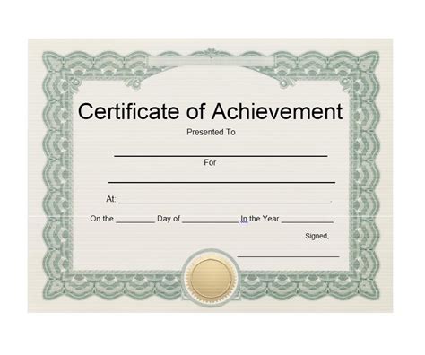 great certificate  achievement templates   printable