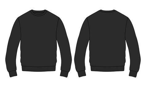 long sleeve sweatshirt vector illustration black color template front