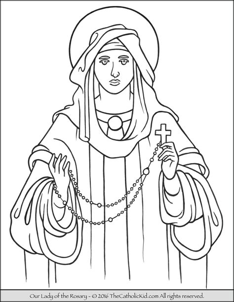 lady   rosary coloring page feast day  established