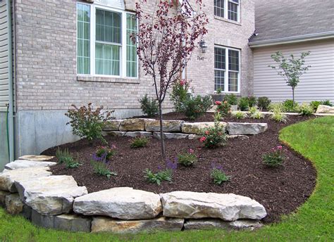 small front yard landscaping  boulders