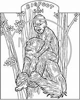 Coloring Sasquatch Bigfoot Pages Printable Etsy Designlooter Morian 37kb Choose Board Drawings sketch template