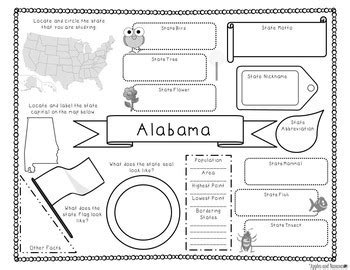 states fact sheets templates    states wanswer keys