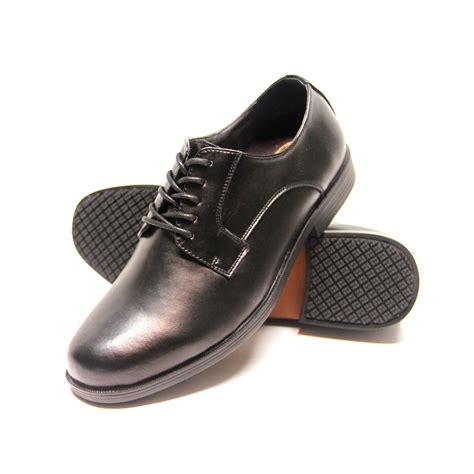 genuine grip men slip resistant oxfords dress shoes  black clothing shoes jewelry