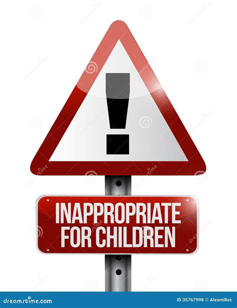 inappropriate  children warning sign royalty  stock