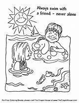 Coloring Safety Pages Swimming Safe Kids Color Print Popular Coloringtop sketch template