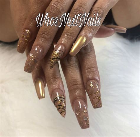 whosnextnails gold chrome nails chrome nails nails