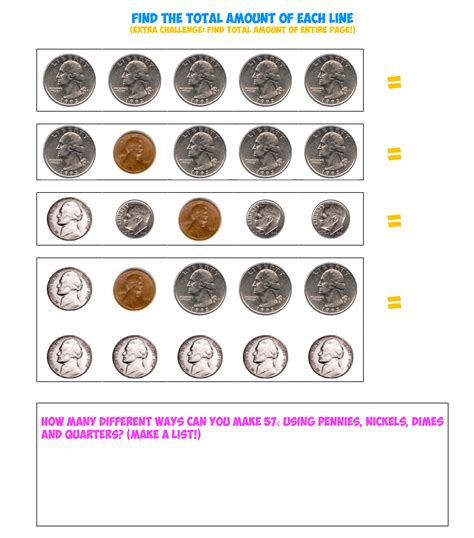 coin worksheet   rs world  math