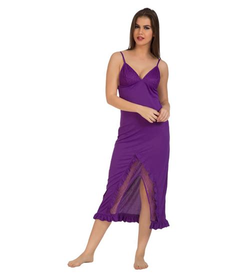 Buy Tweens Purple Poly Satin Nighty And Night Gowns Online At Best Prices