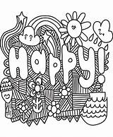 Doodle Pages Coloring Happy Hope Printable Kids sketch template
