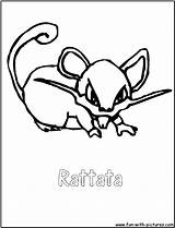 Coloring Rattata sketch template
