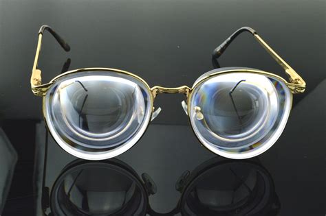 women gold oversized rare high myopic myopia myodisc glasses 15 5d